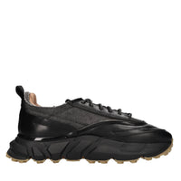 Sneakers in pelle e tessuto 