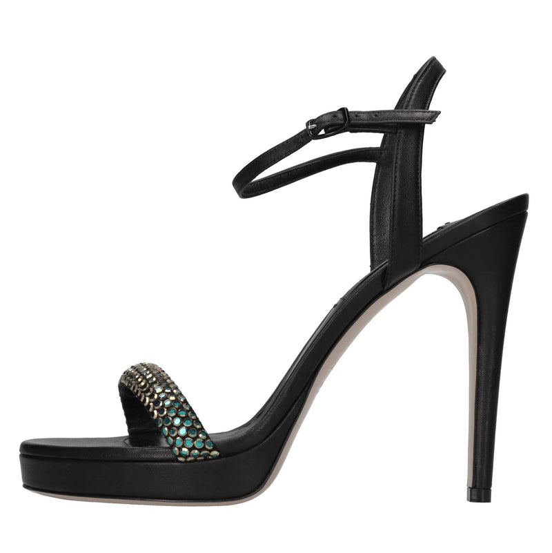Sandali in pelle e strass 