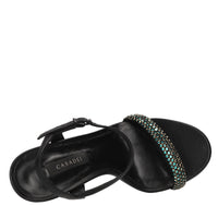 Sandali in pelle e strass 