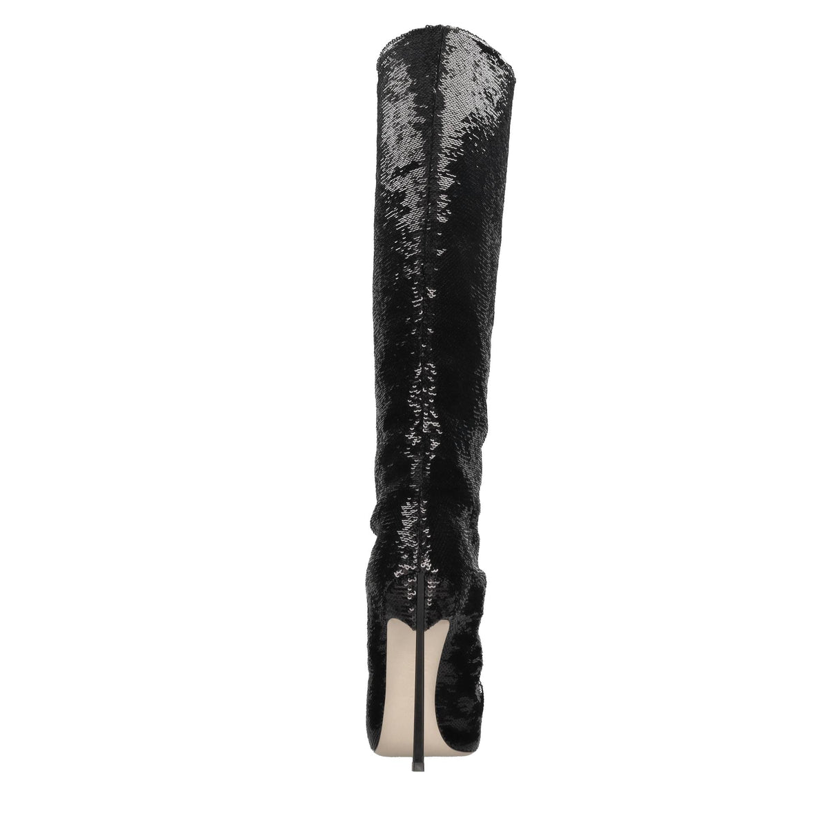 Stivali blade in paillettes e pelle 