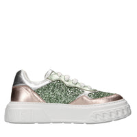 Sneakers Off road in pelle e glitter 