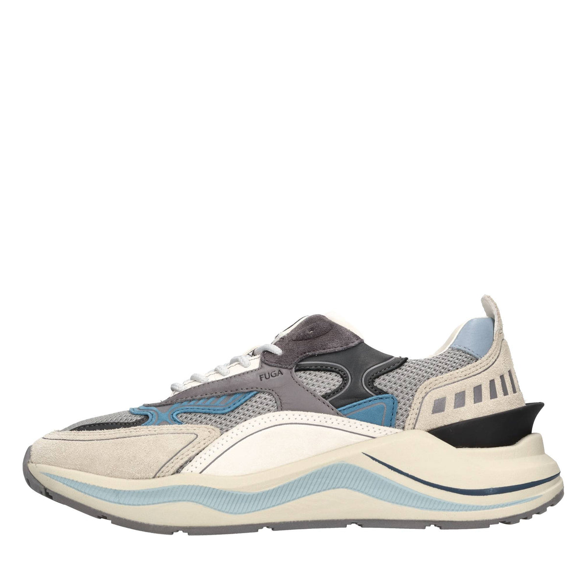Sneakers in camoscio e tessuto 