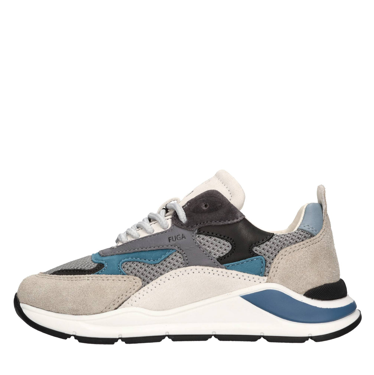 Sneakers in camoscio e tessuto 