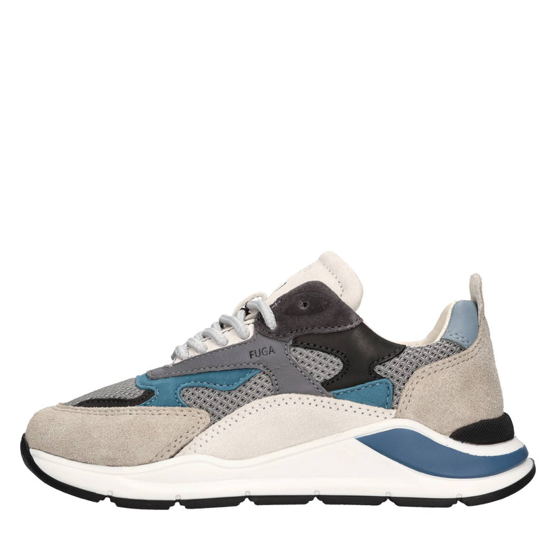 Sneakers in camoscio e tessuto 