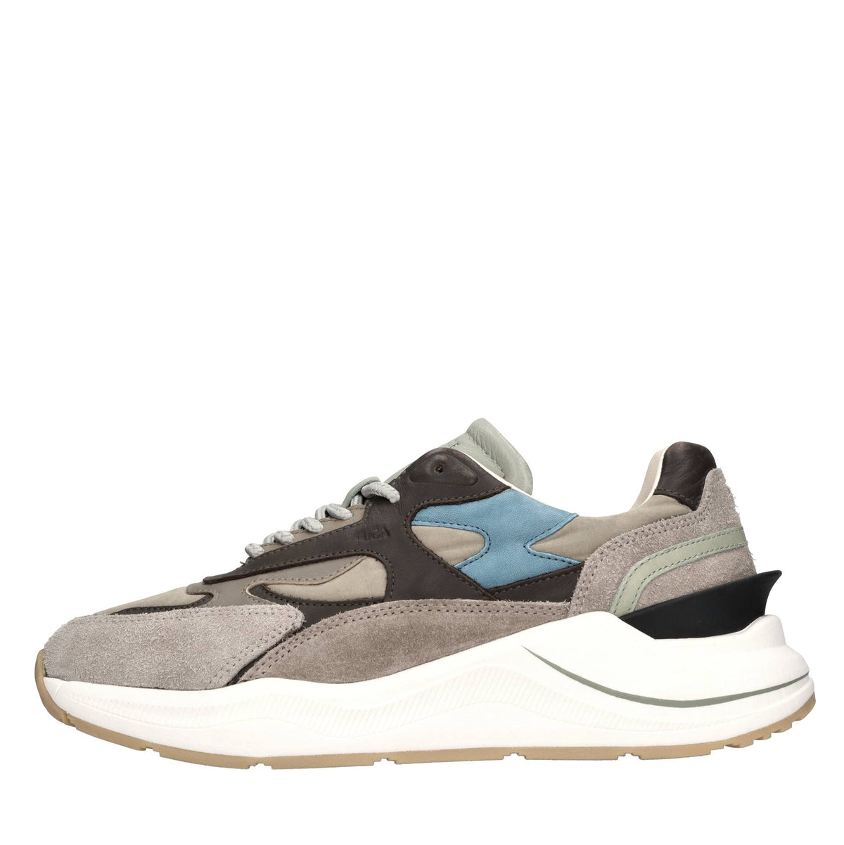 Sneakers in camoscio e tessuto 