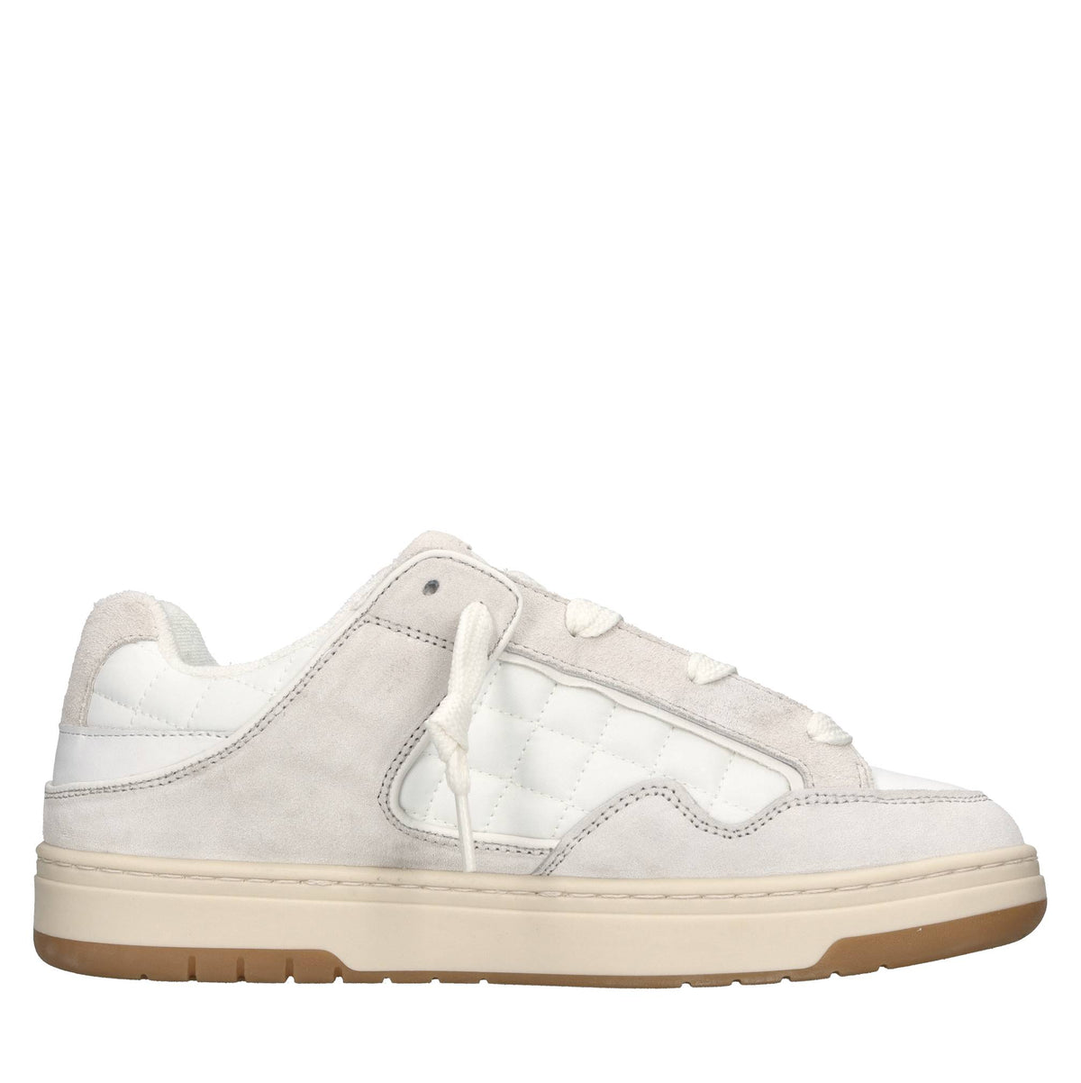 Sneakers in camoscio e tessuto 