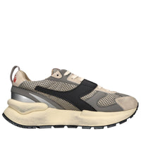 Sneakers in pelle e tessuto 