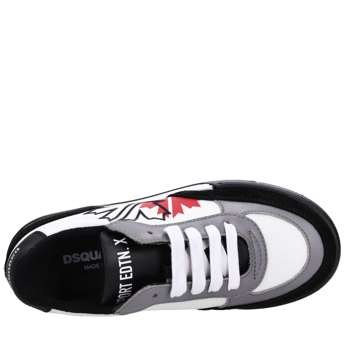 Sneakers in camoscio e tessuto 