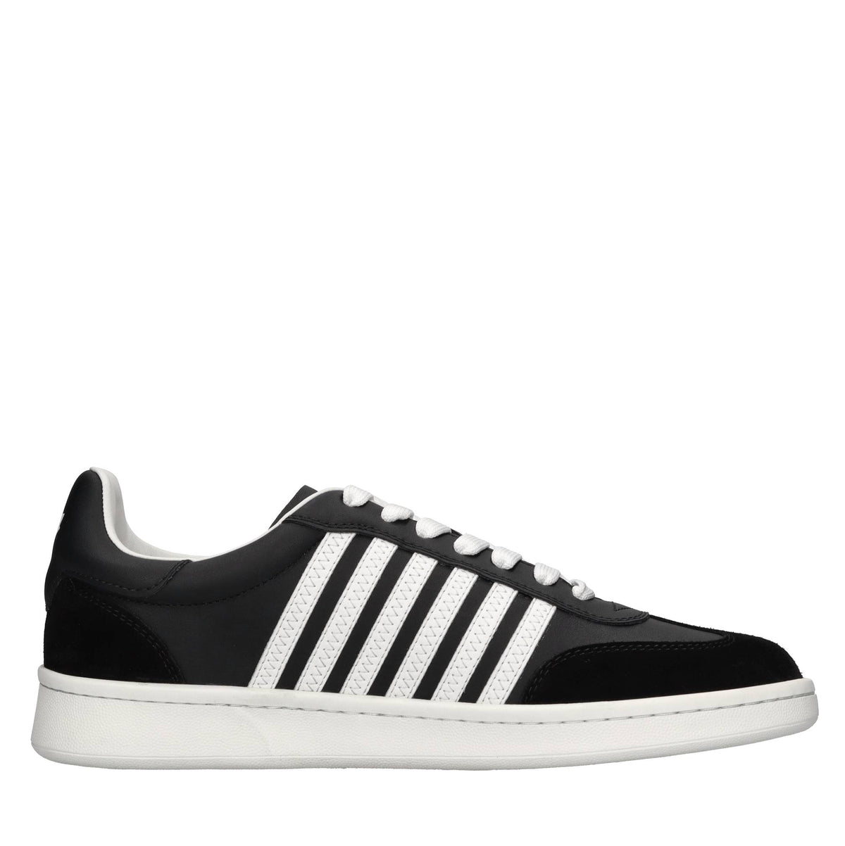 Sneakers in pelle e tessuto 
