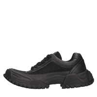 Sneakers in pelle e tessuto 