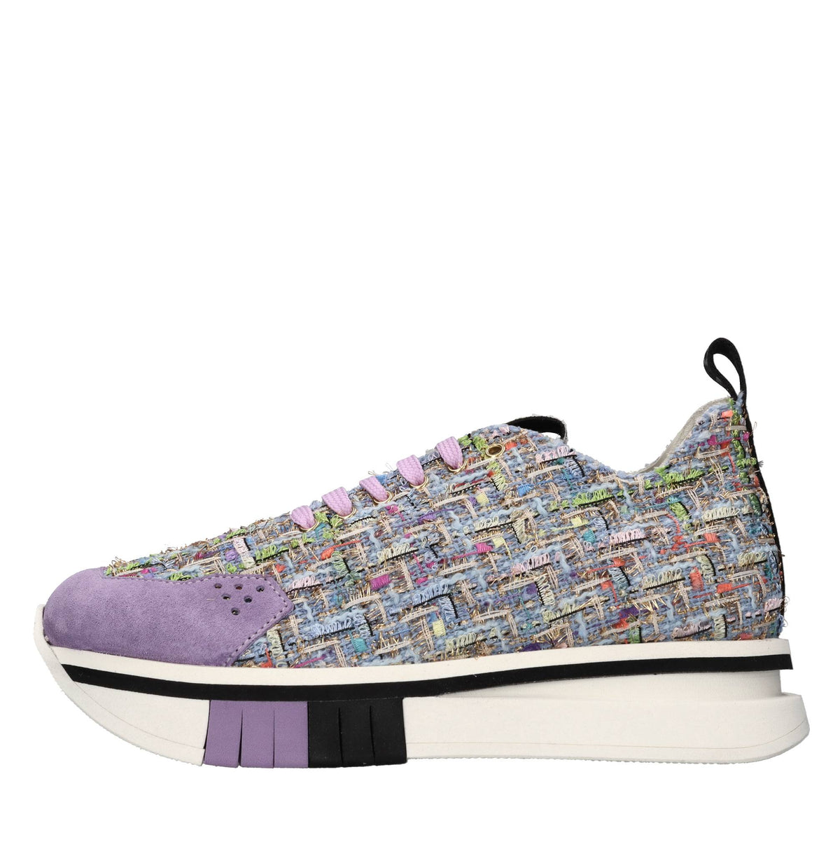 Sneakers in tessuto con inserti in camoscio 