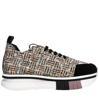 Sneakers in camoscio e tessuto 