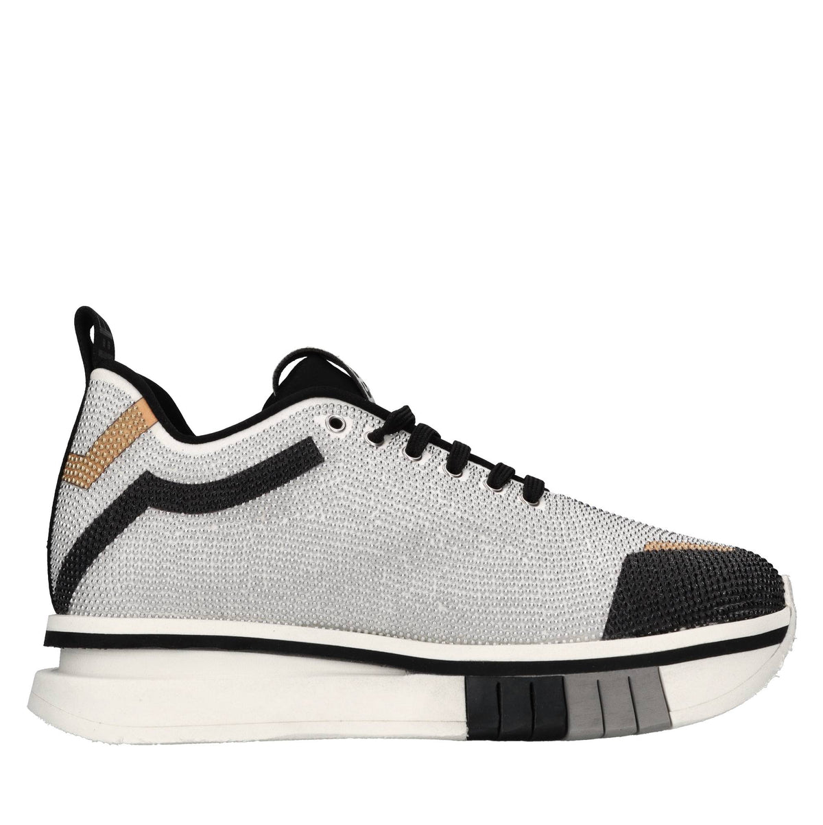 Sneakers in tessuto e strass 