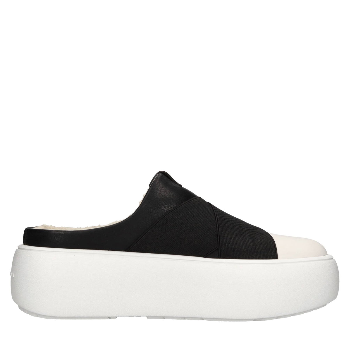 Mules in ecopelle e tessuto elasticizzato 