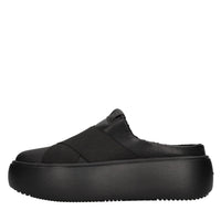 Mules in ecopelle e tessuto elasticizzato 