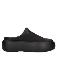 Mules in ecopelle e tessuto elasticizzato 