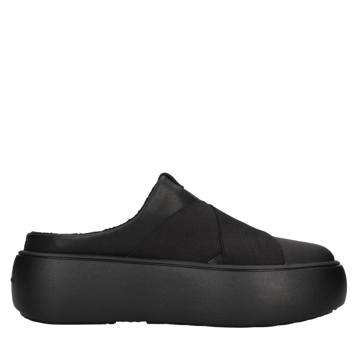Mules in ecopelle e tessuto elasticizzato 