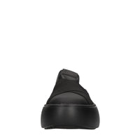Mules in ecopelle e tessuto elasticizzato 
