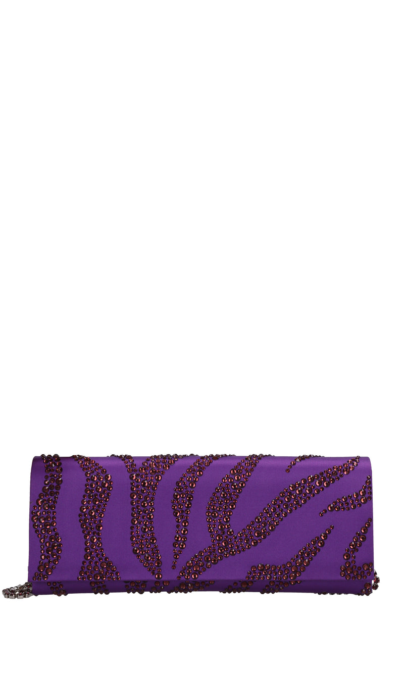 Borsa modello ENVELOPE in raso e strass 
