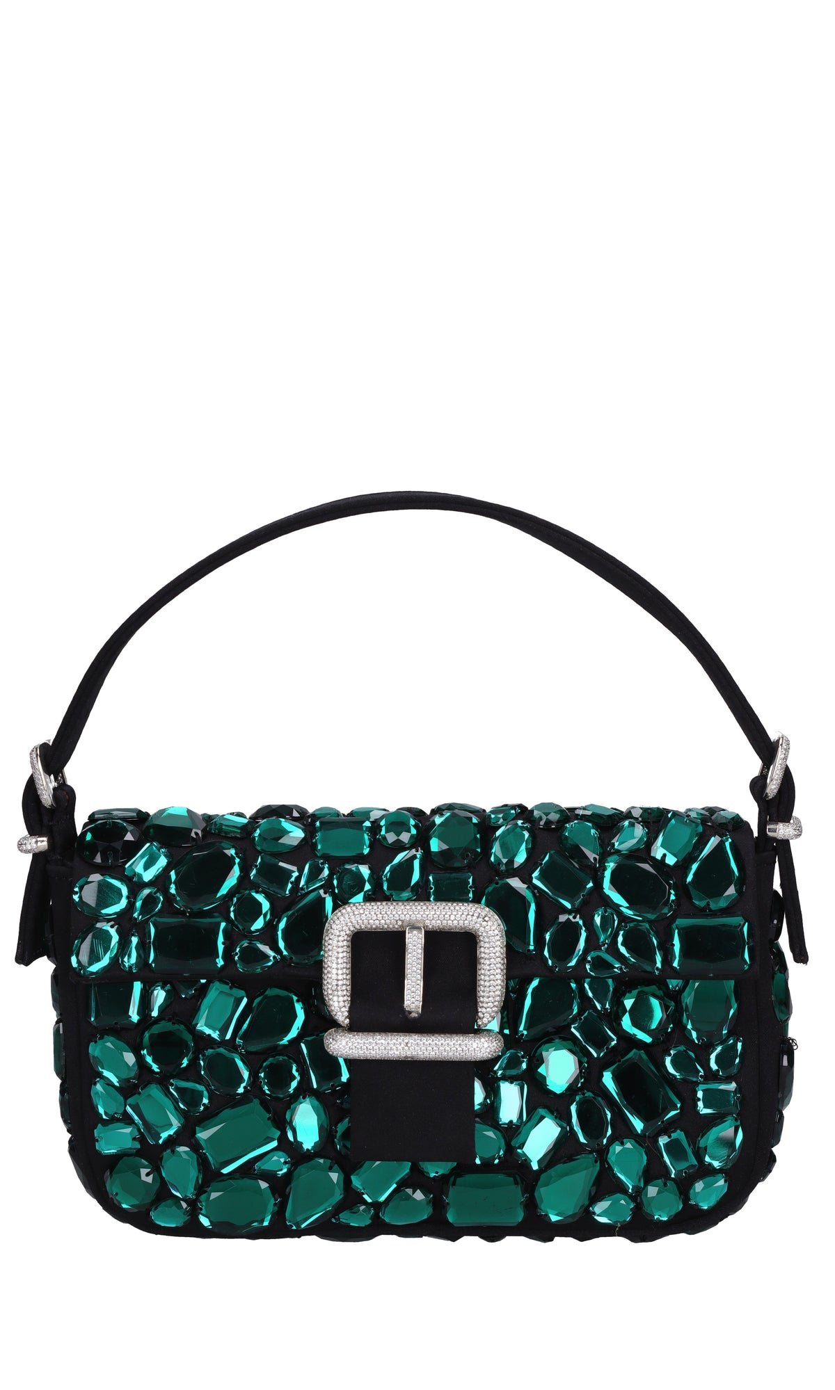 Borsa mini Habibi in tessuto e strass 