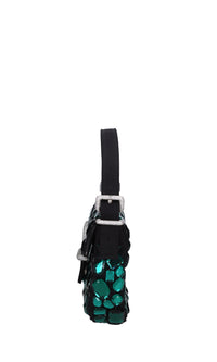 Borsa mini Habibi in tessuto e strass 