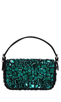 Borsa mini Habibi in tessuto e strass 
