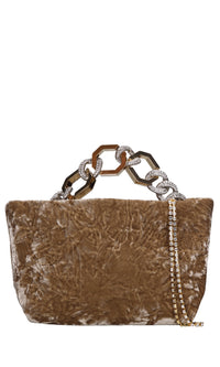 Borsa mini Jessye in velluto. 