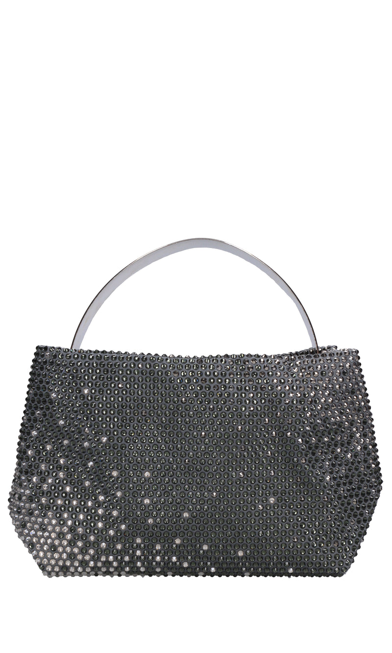 Borsa lyr satin in tessuto e strass 