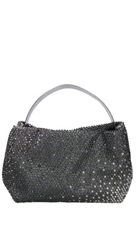 Borsa lyr satin in tessuto e strass 