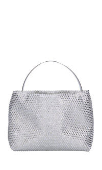 Borsa lyr satin in tessuto e strass 