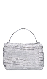 Borsa lyr satin in tessuto e strass 