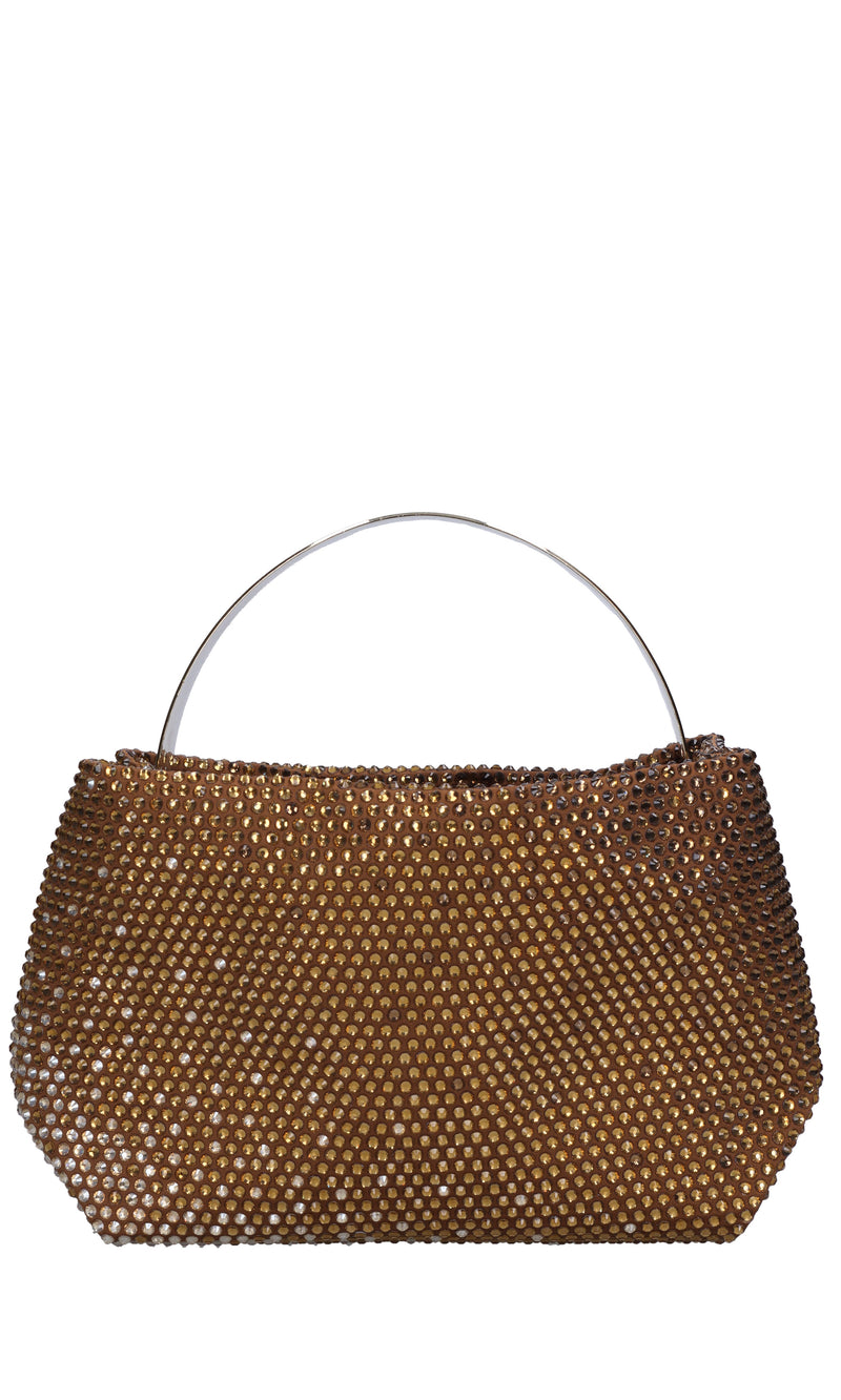Borsa lyr in tessuto e strass 