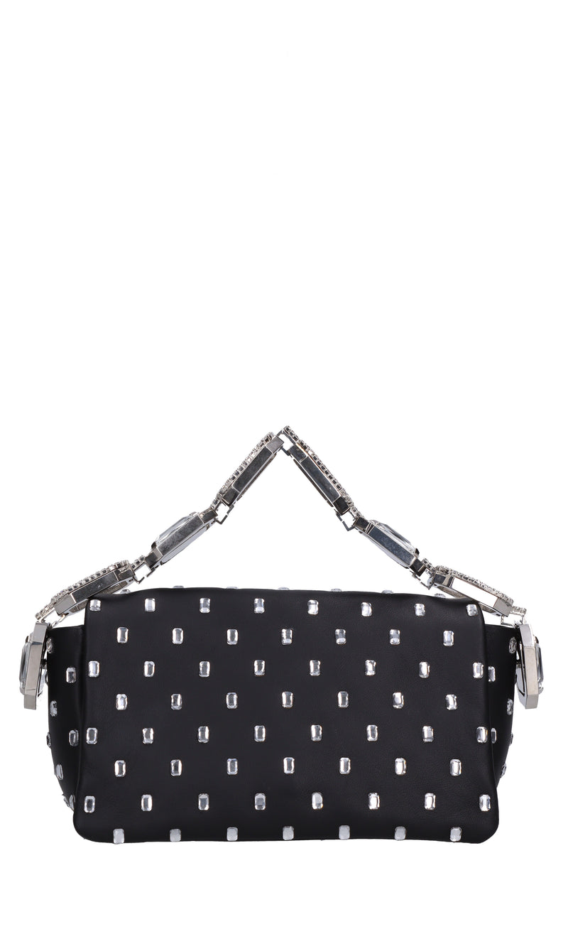 Borsa mini My Dream in pelle e strass 