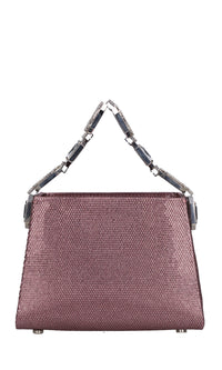 Borsa nicky lamè in tessuto e strass 