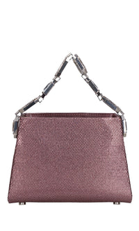 Borsa nicky lamè in tessuto e strass 