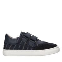 Sneakers in pelle e tessuto 
