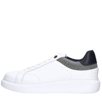 Sneakers in pelle e tessuto 
