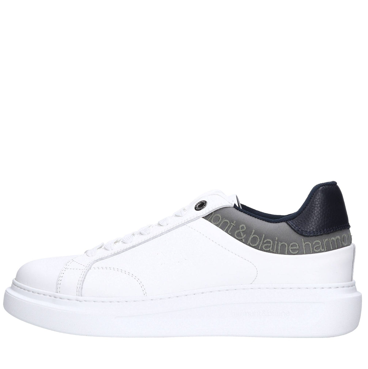 Sneakers in pelle e tessuto 