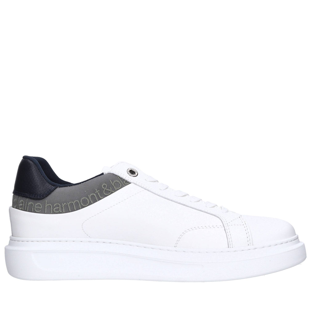 Sneakers in pelle e tessuto 
