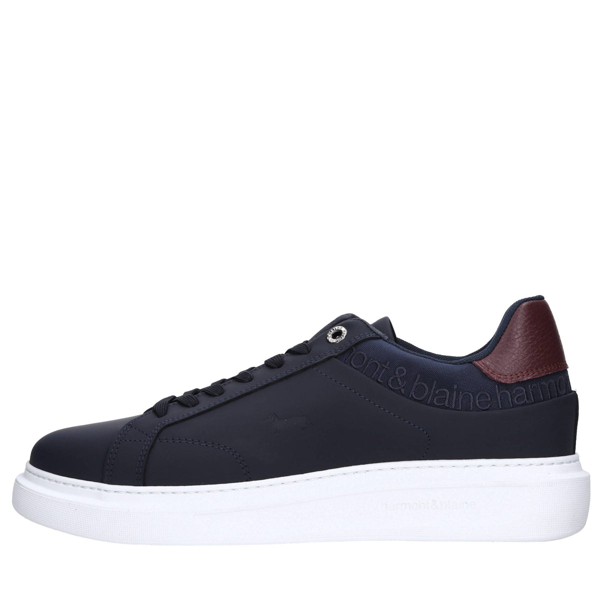 Sneakers in pelle e tessuto 