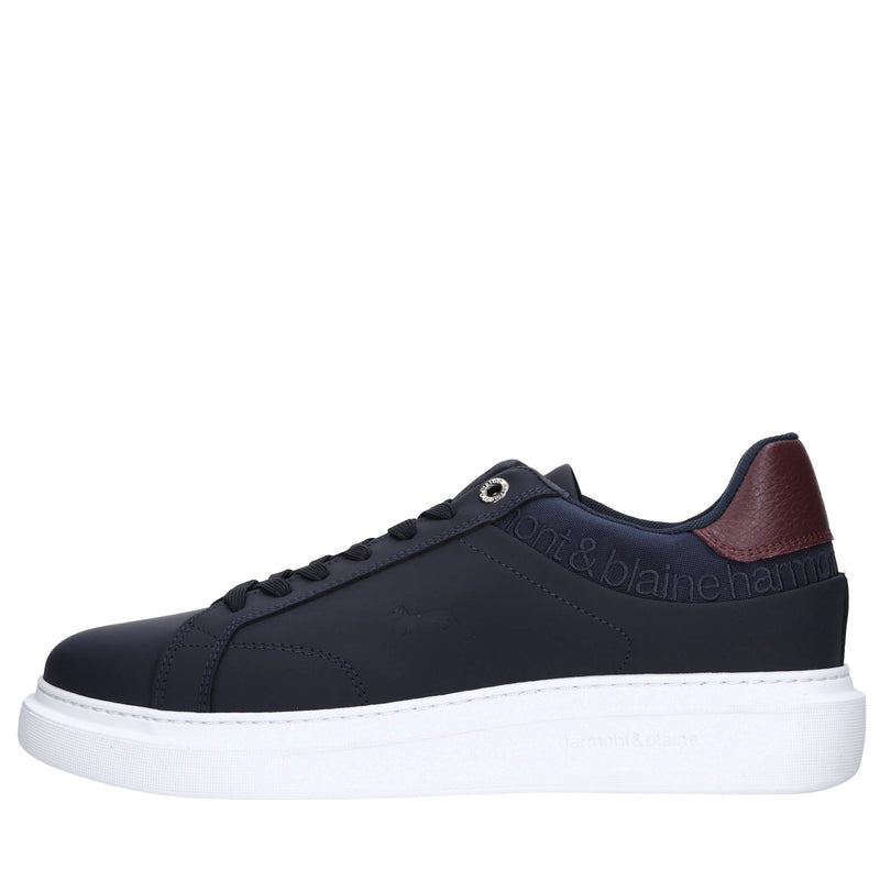 Sneakers in pelle e tessuto 