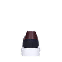 Sneakers in pelle e tessuto 