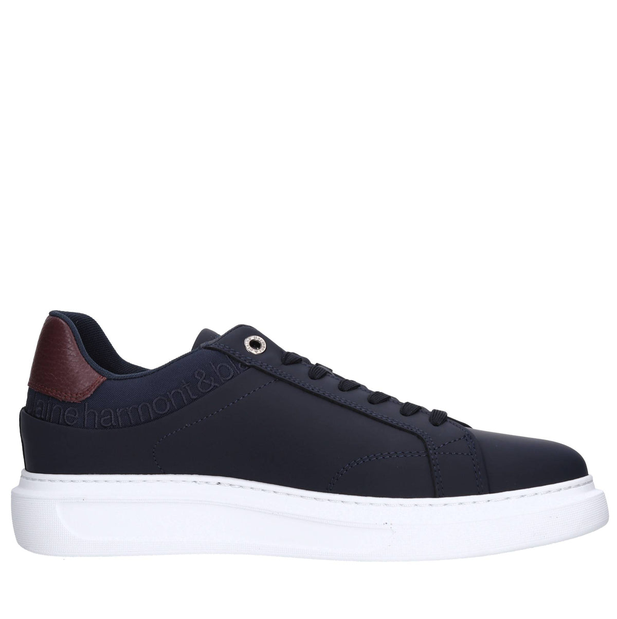 Sneakers in pelle e tessuto 