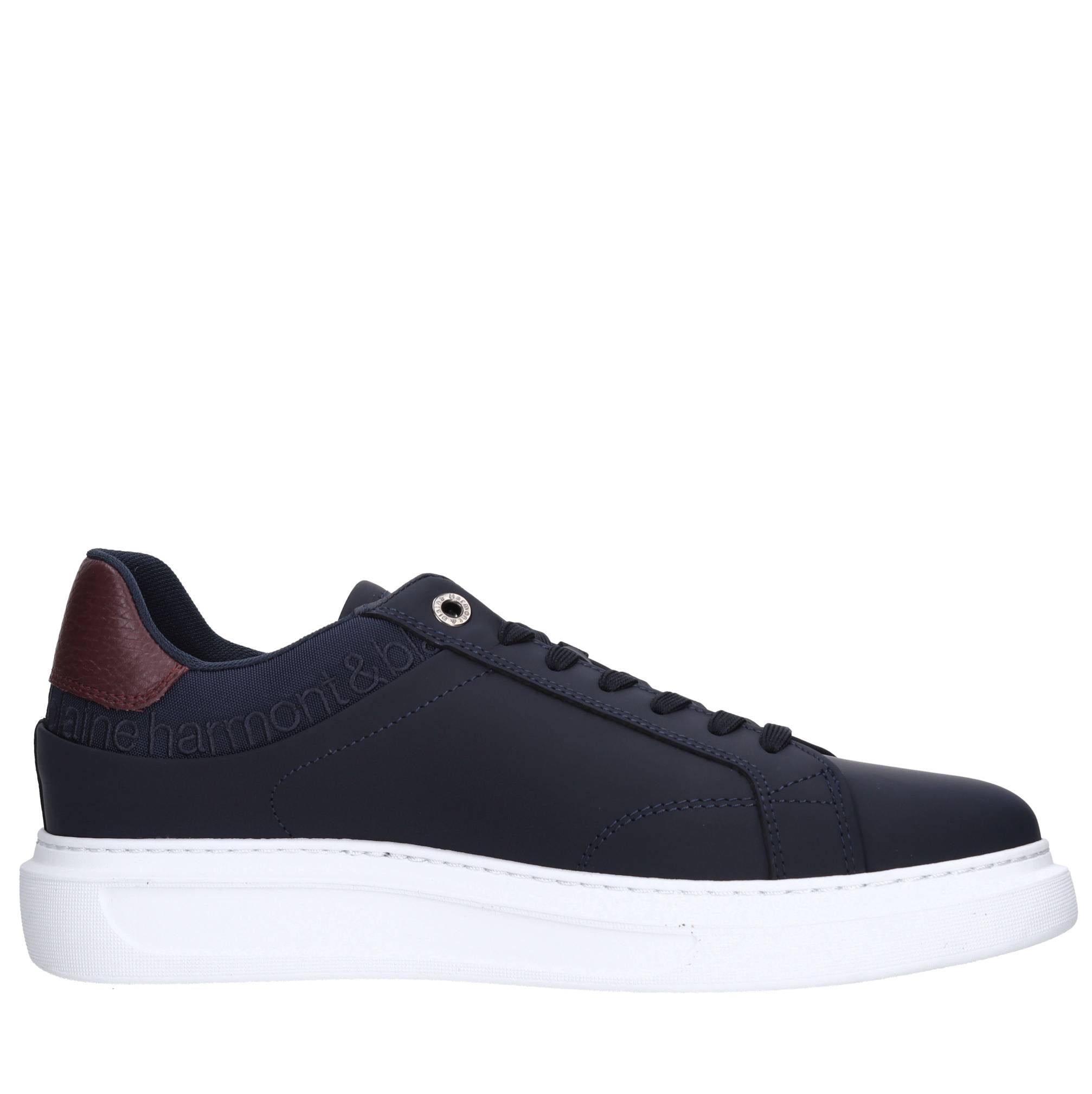 Sneakers in pelle e tessuto 