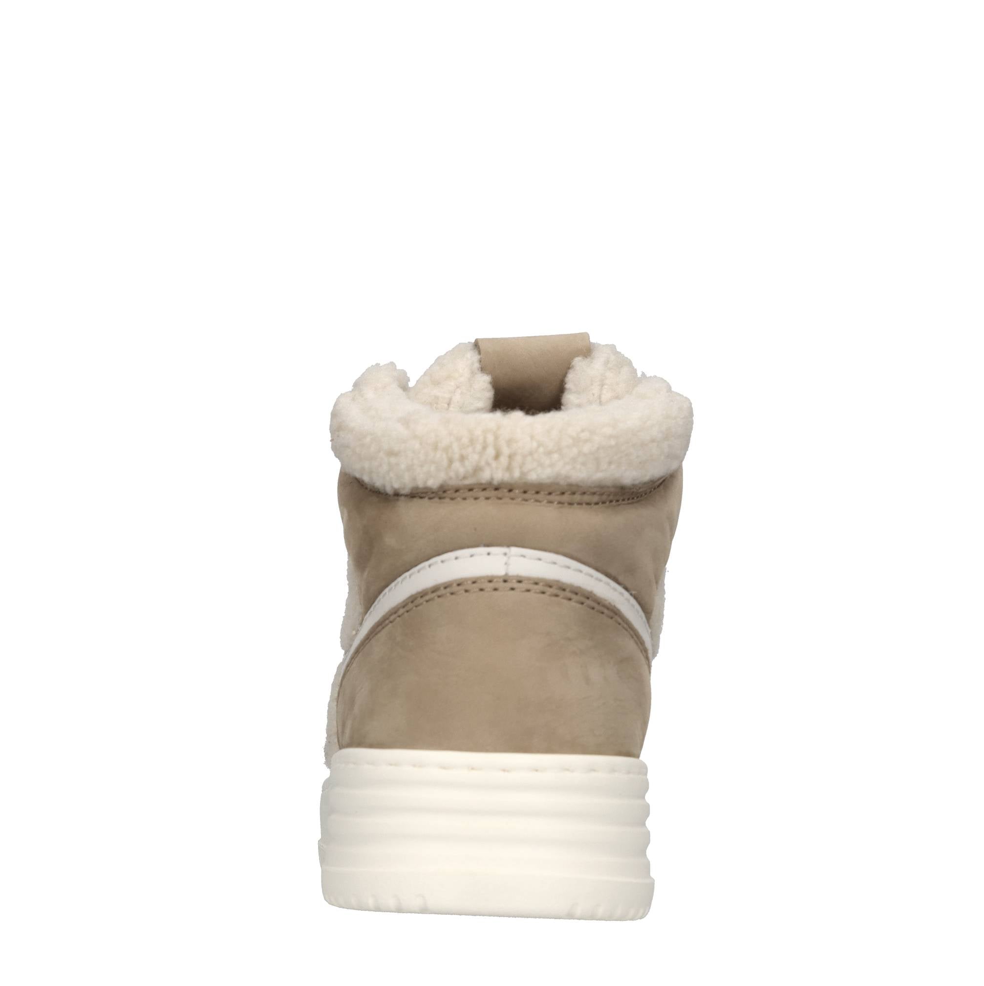 Sneakers alte in camoscio e tessuto 