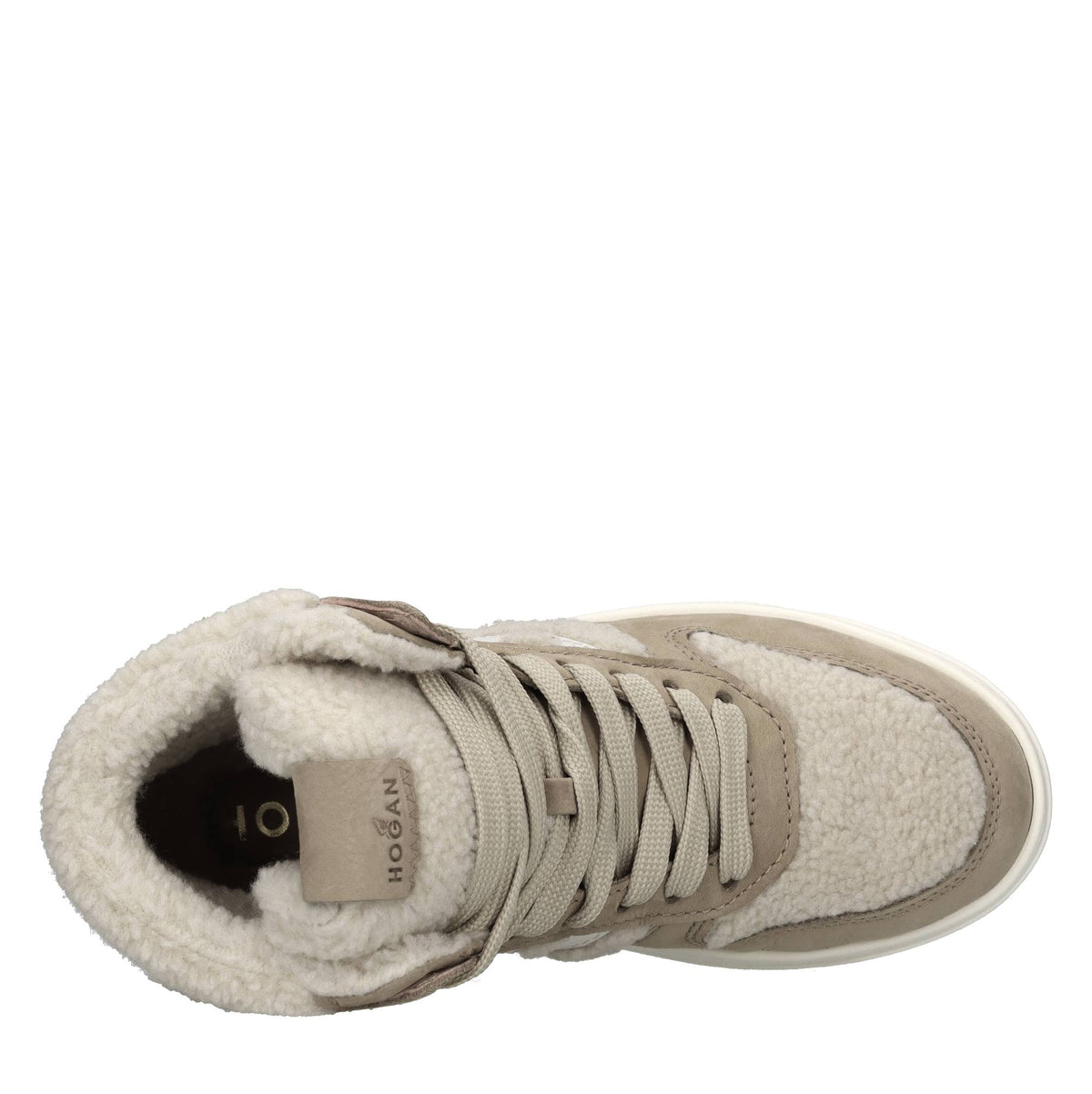 Sneakers alte in camoscio e tessuto 