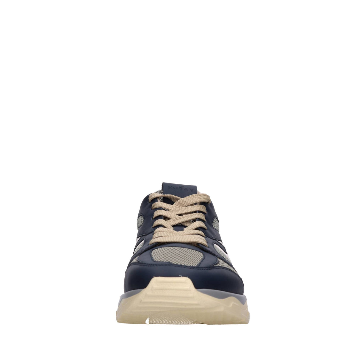 Sneakers in pelle e tessuto 