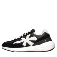 Sneakers in pelle e tessuto 