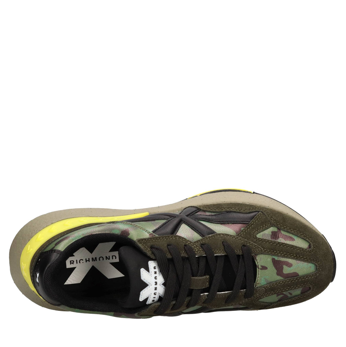 Sneakers in pelle e tessuto 