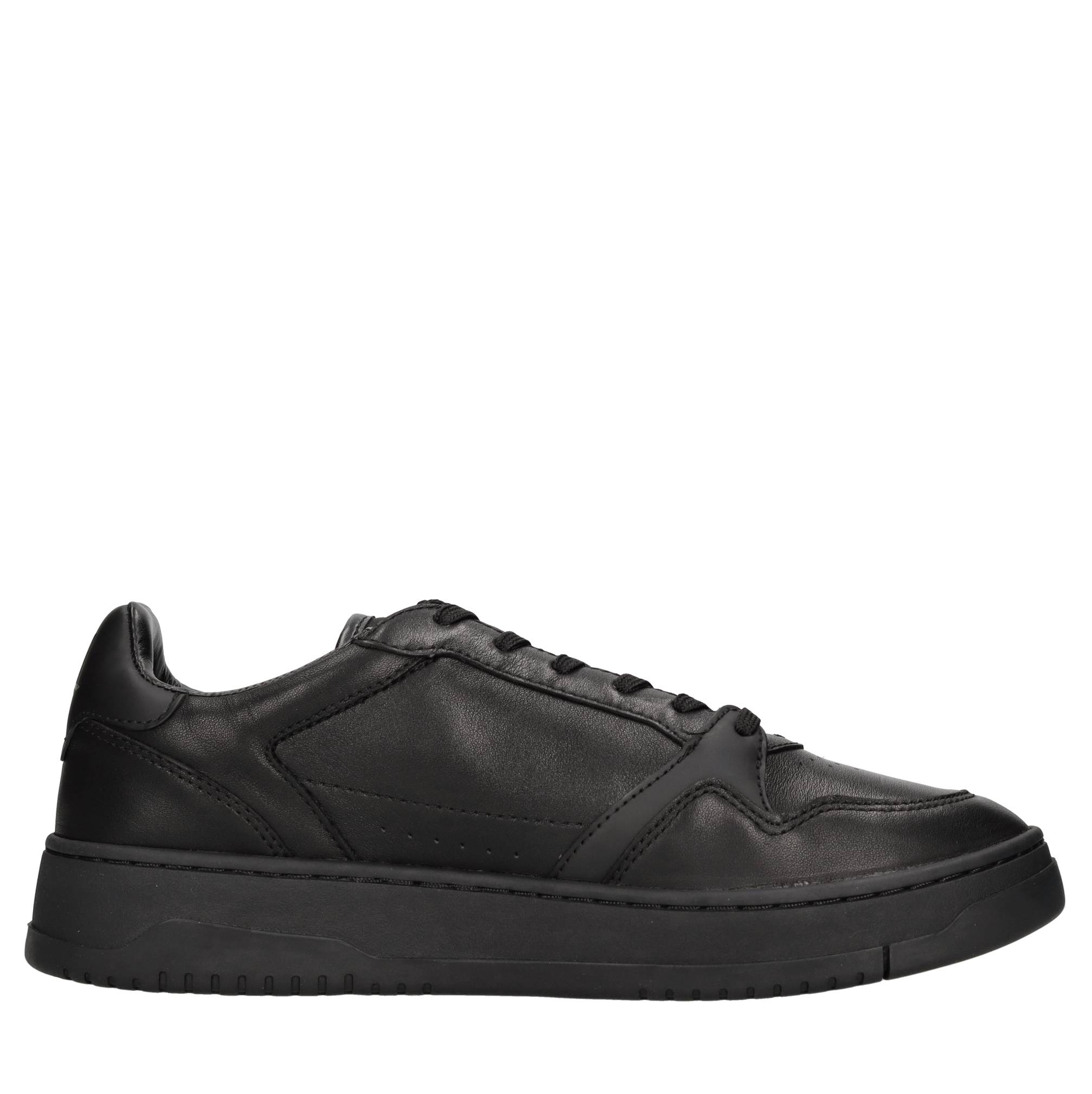 Sneakers in pelle e tessuto 
